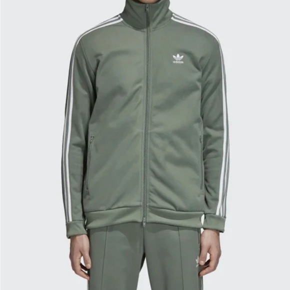 Adidas Originals Beckenbauer Track Top Jacket Trace Green White Size M DH5820 - Picture 10 of 11